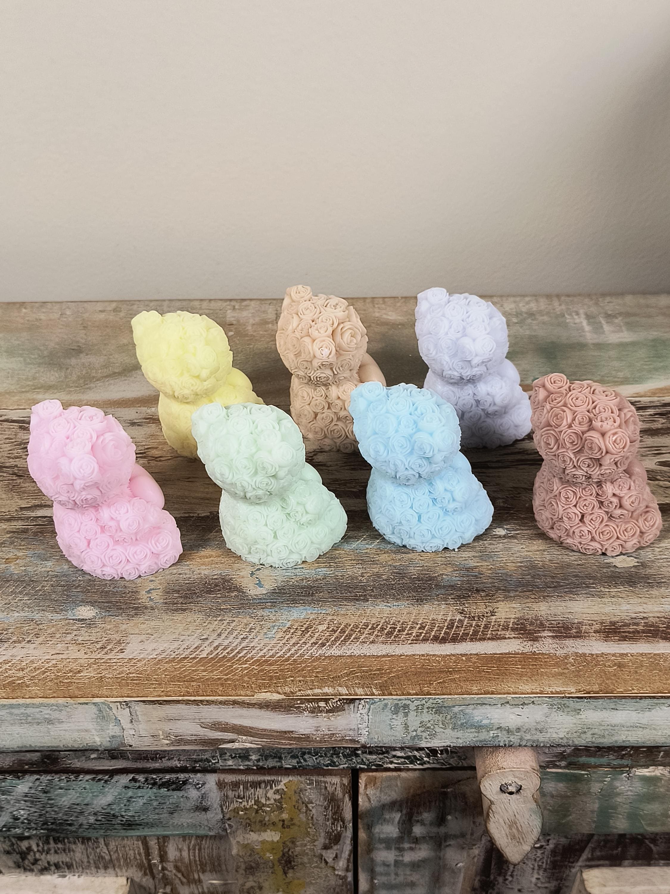 Rose Bear Soap Favor | Personalized Baby Shower Favor | Teddy Bear Soap Favor  | First Birthday Party Favor | Custom Color Soap