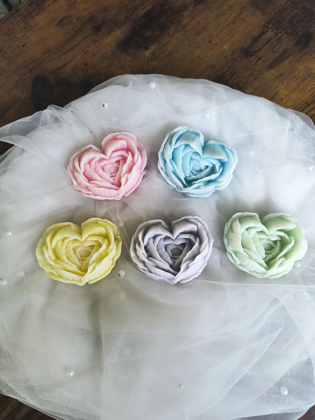 Heart Peony Soap Favors | Personalized Baby Shower Favors | Bridal Shower Guest Gifts | Custom Color Soap Flowers | Wedding Favor