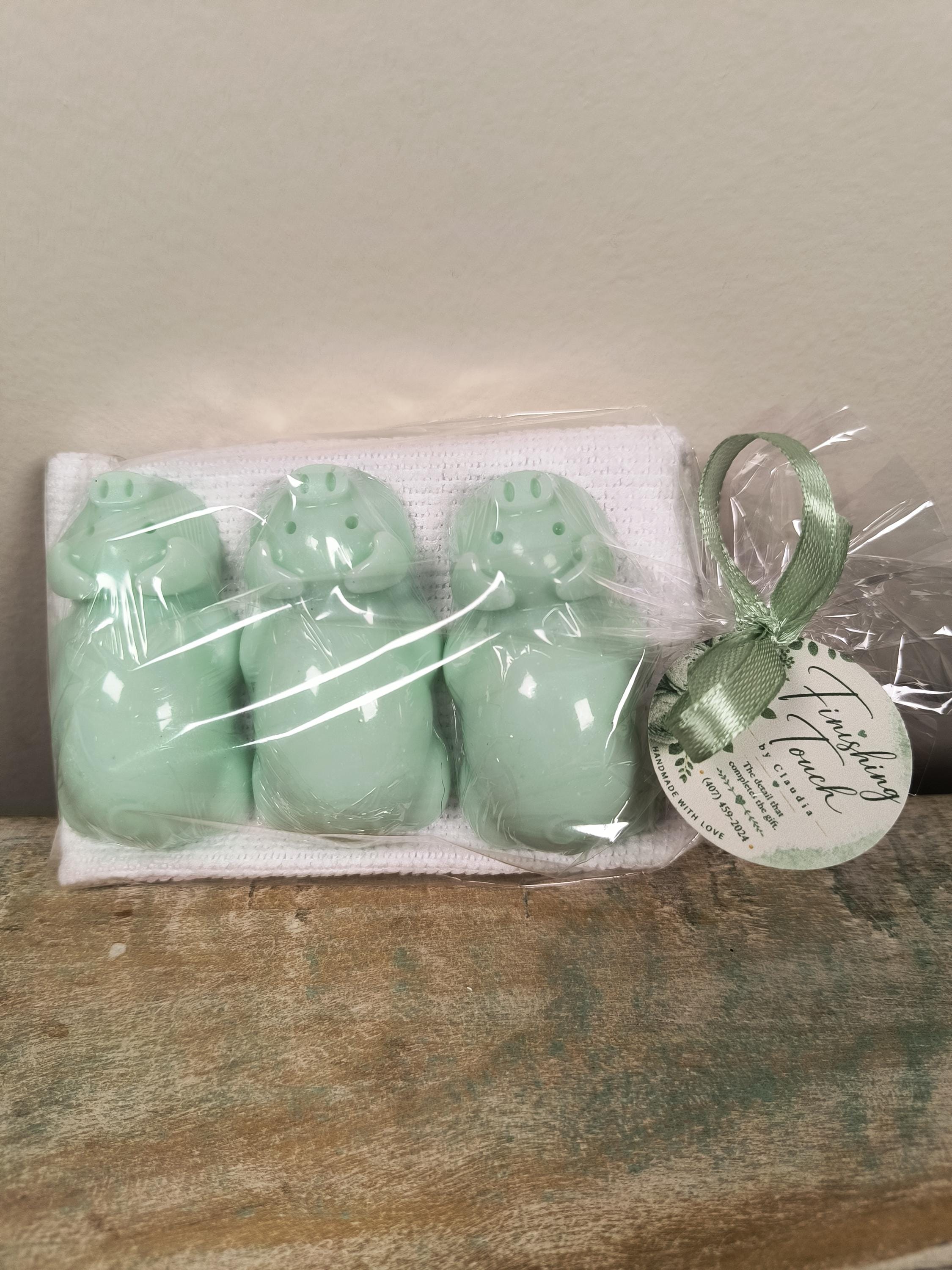 Personalized Piggy Soap Favors with Washcloth | Baby Shower Favors | Farm Theme Party Favors | Birthday Party Favors | Choose Your Color |