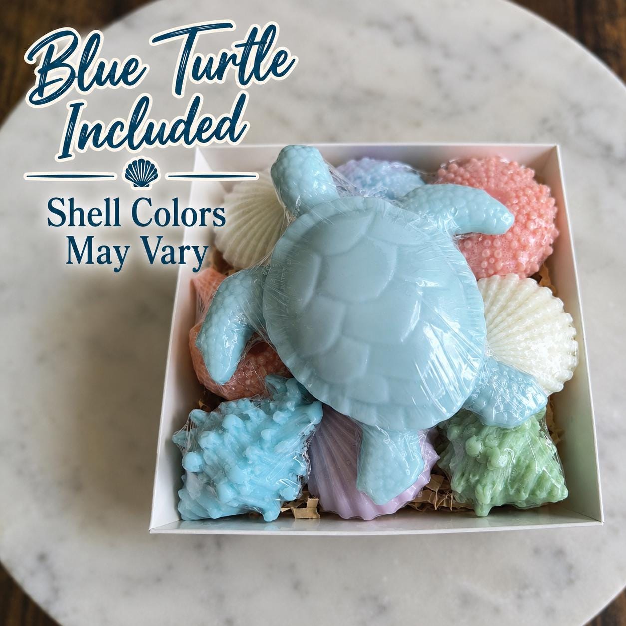 Beach Themed Soap Gift Box – Ready to Ship – Blue Sea Turtle & Coastal Soap Collection