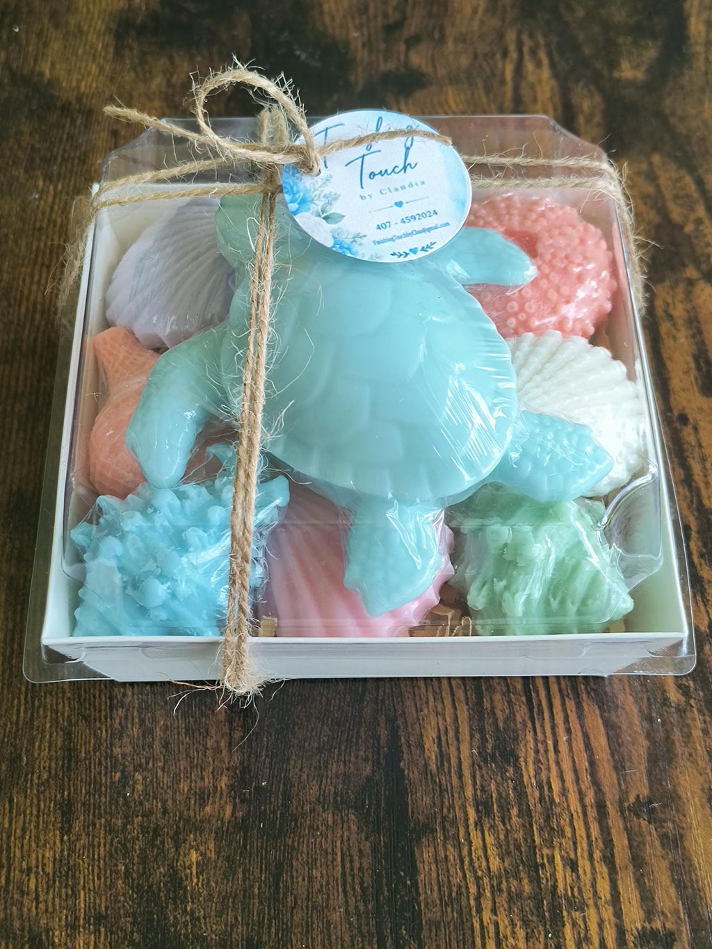 Beach Themed Soap Gift Box – Ready to Ship – Blue Sea Turtle & Coastal Soap Collection