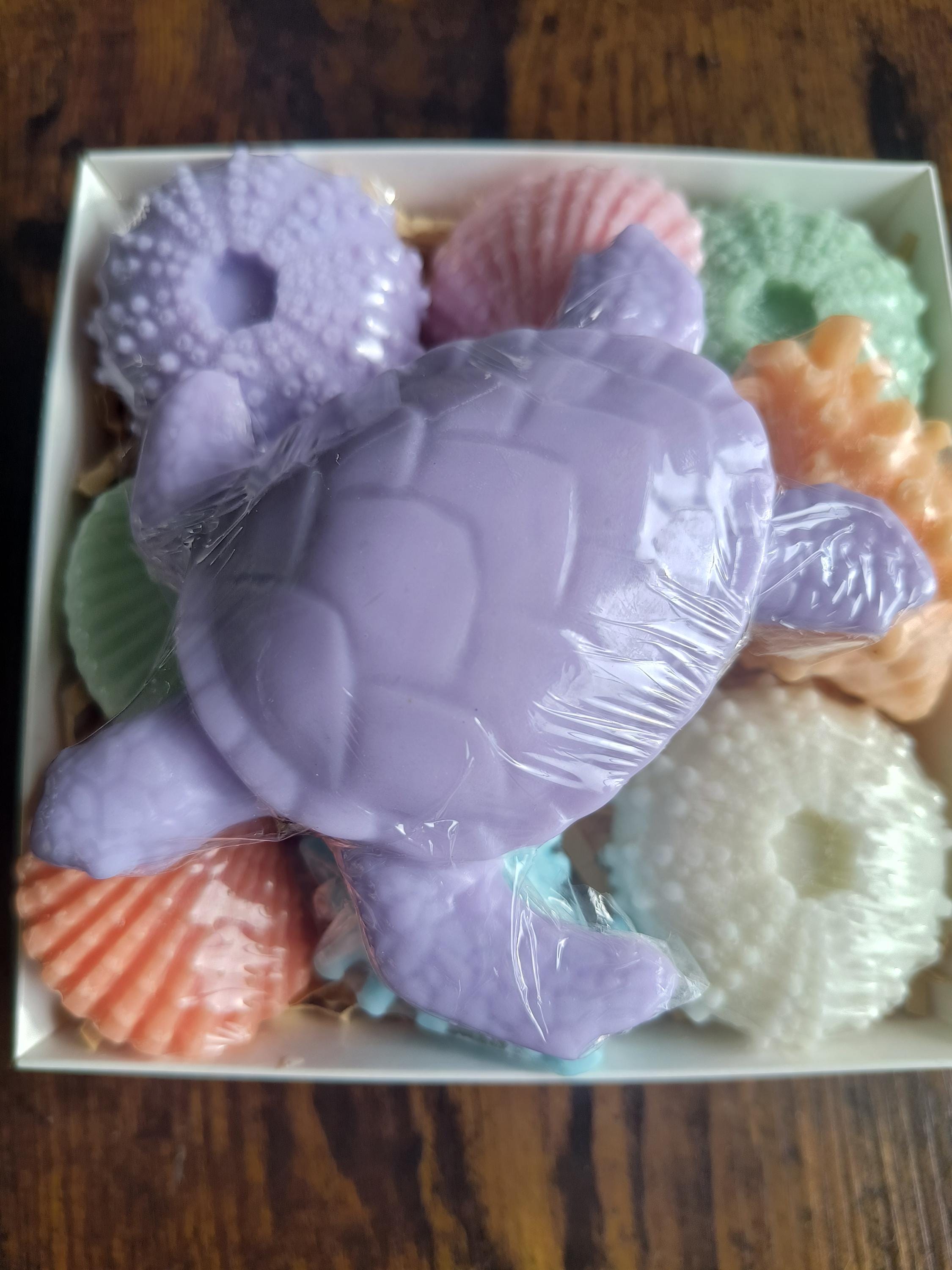 Beach Themed Soap Gift Box – Ready to Ship – Purple Sea Turtle & Coastal Soap Collection