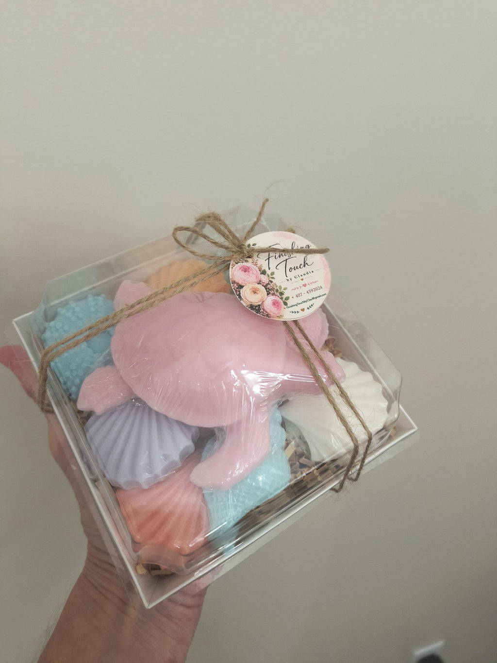 Beach Themed Soap Gift Box – Ready to Ship – Pink Sea Turtle & Coastal Soap Collection