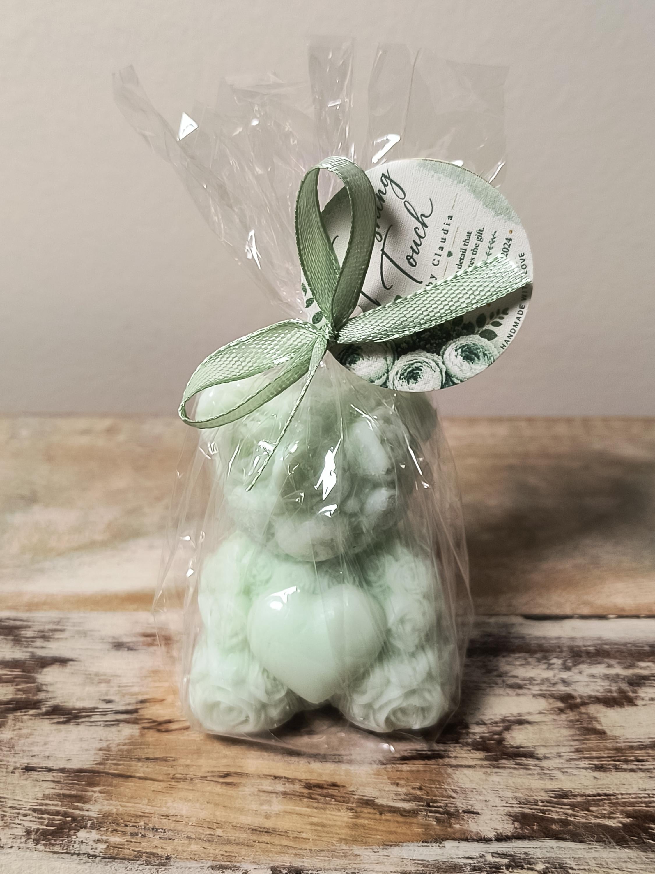 Rose Bear Soap Favor | Personalized Baby Shower Favor | Teddy Bear Soap Favor  | First Birthday Party Favor | Custom Color Soap