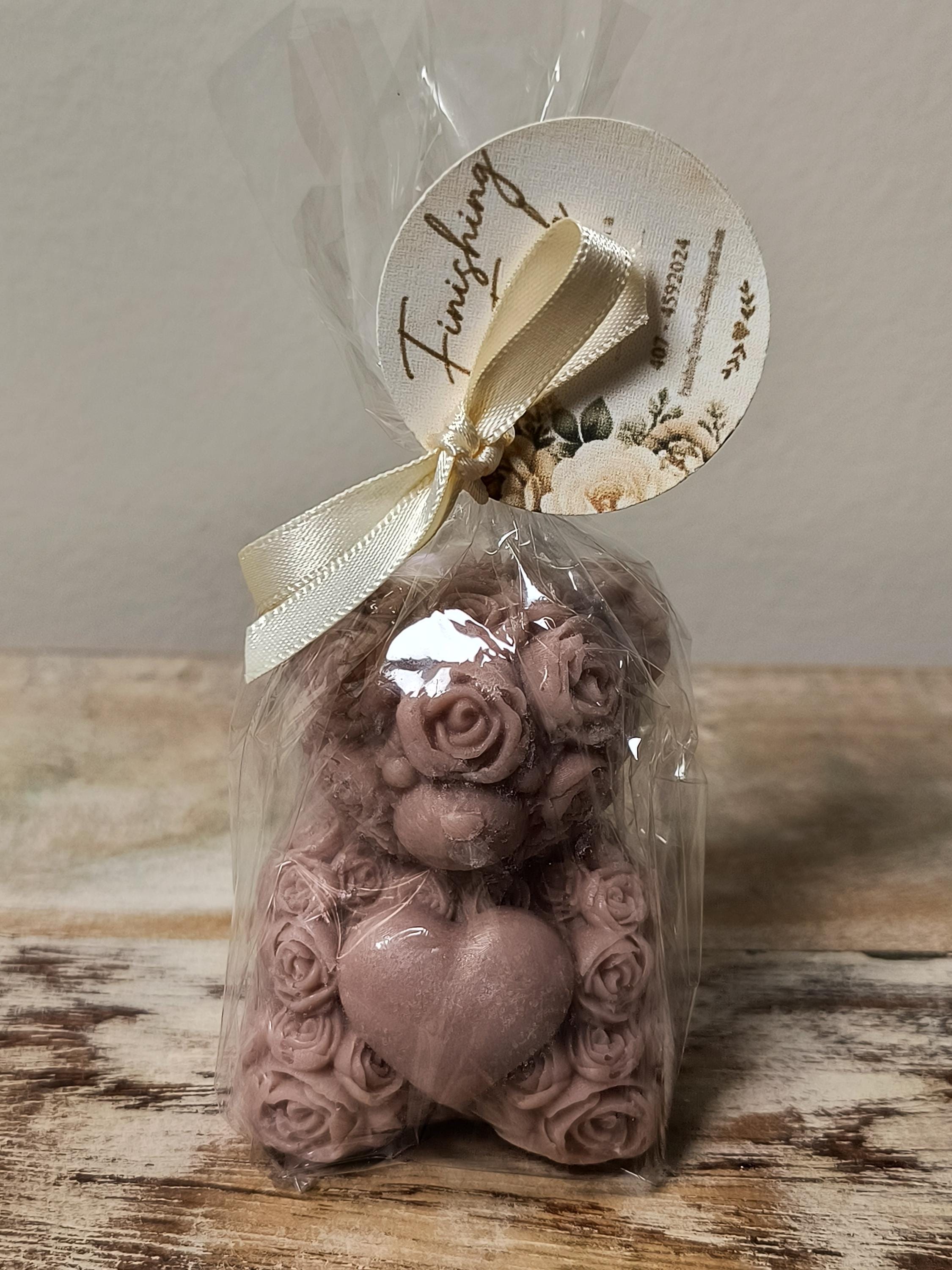 Rose Bear Soap Favor | Personalized Baby Shower Favor | Teddy Bear Soap Favor  | First Birthday Party Favor | Custom Color Soap
