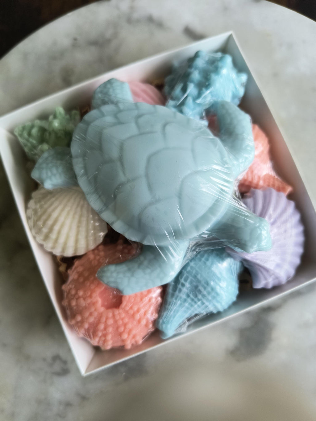 Beach Themed Soap Gift Box – Ready to Ship – Blue Sea Turtle & Coastal Soap Collection