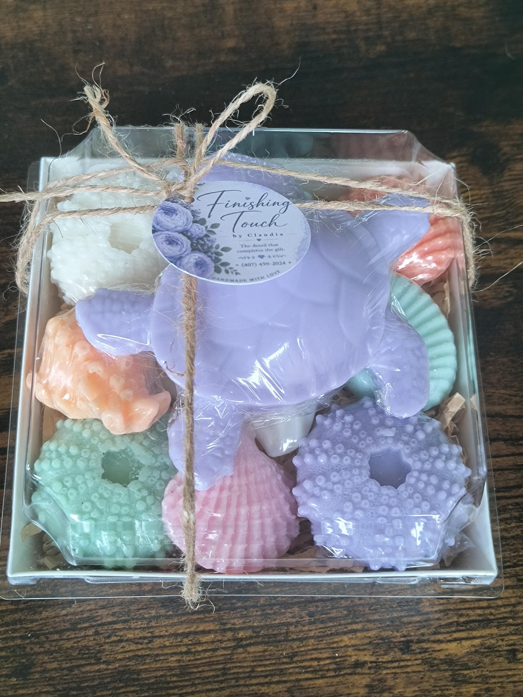 Beach Themed Soap Gift Box – Ready to Ship – Purple Sea Turtle & Coastal Soap Collection