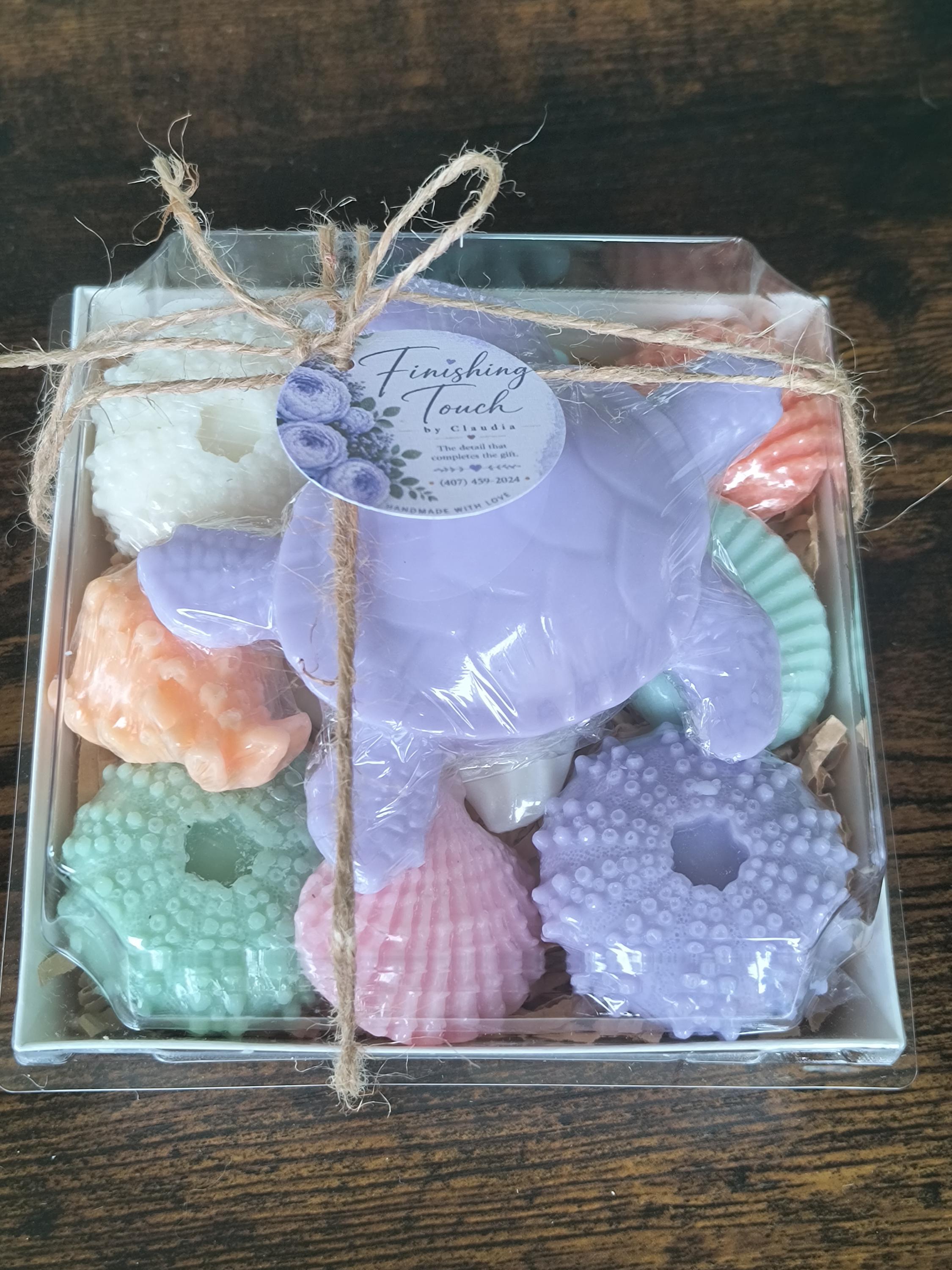 Beach Themed Soap Gift Box – Ready to Ship – Purple Sea Turtle & Coastal Soap Collection