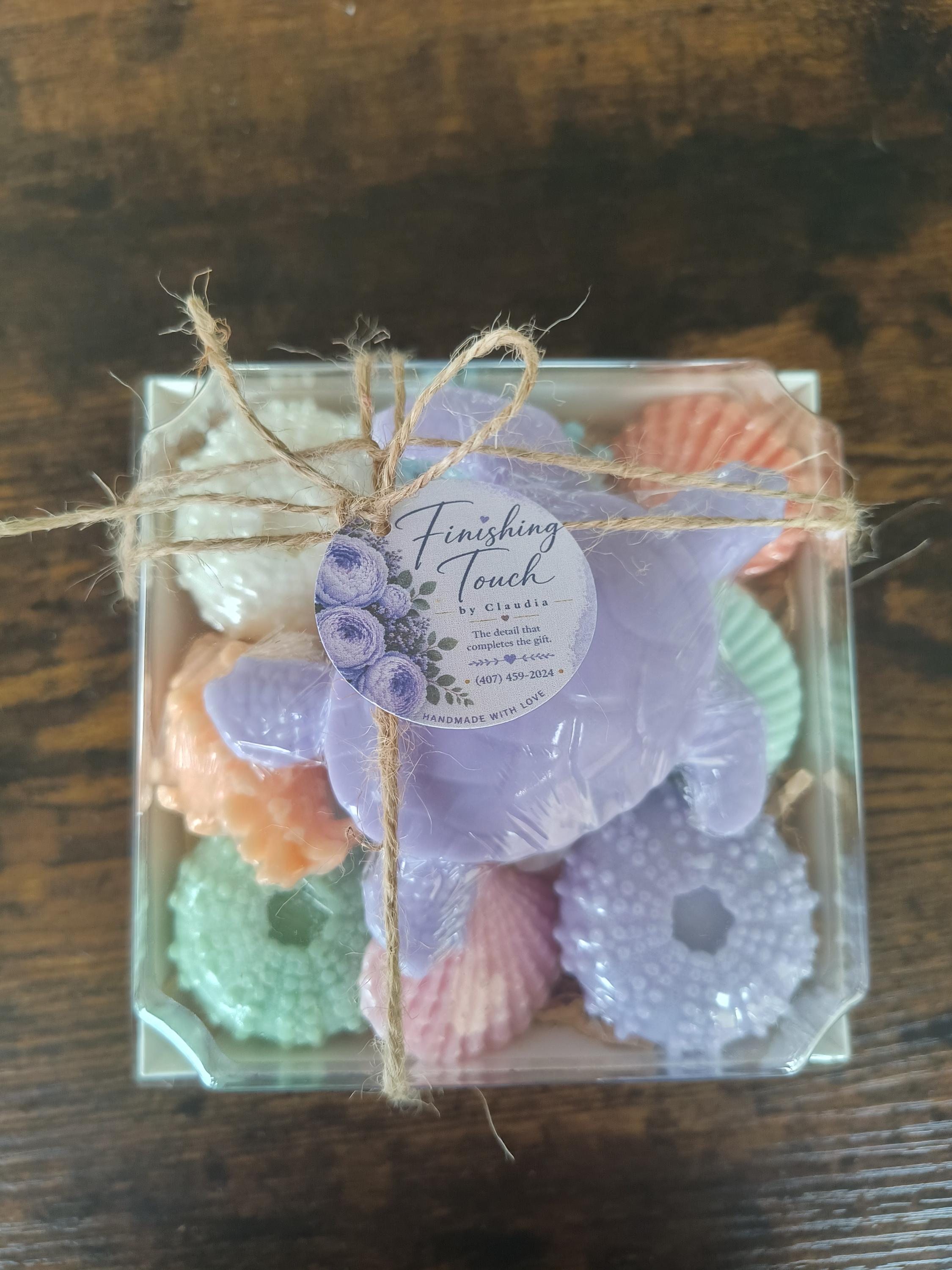 Beach Themed Soap Gift Box – Ready to Ship – Purple Sea Turtle & Coastal Soap Collection