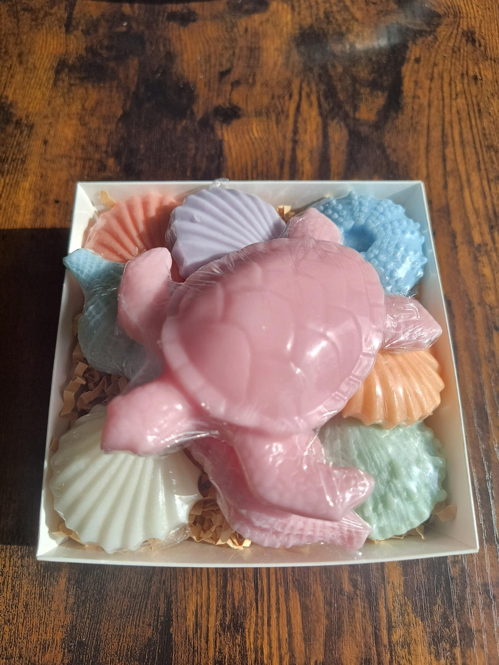 Beach Themed Soap Gift Box – Ready to Ship – Pink Sea Turtle & Coastal Soap Collection