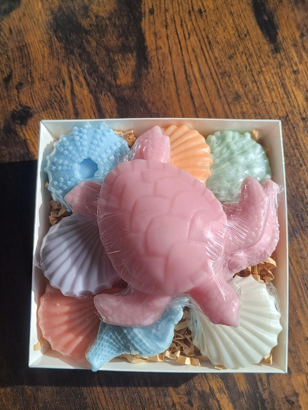 Beach Themed Soap Gift Box – Ready to Ship – Pink Sea Turtle & Coastal Soap Collection