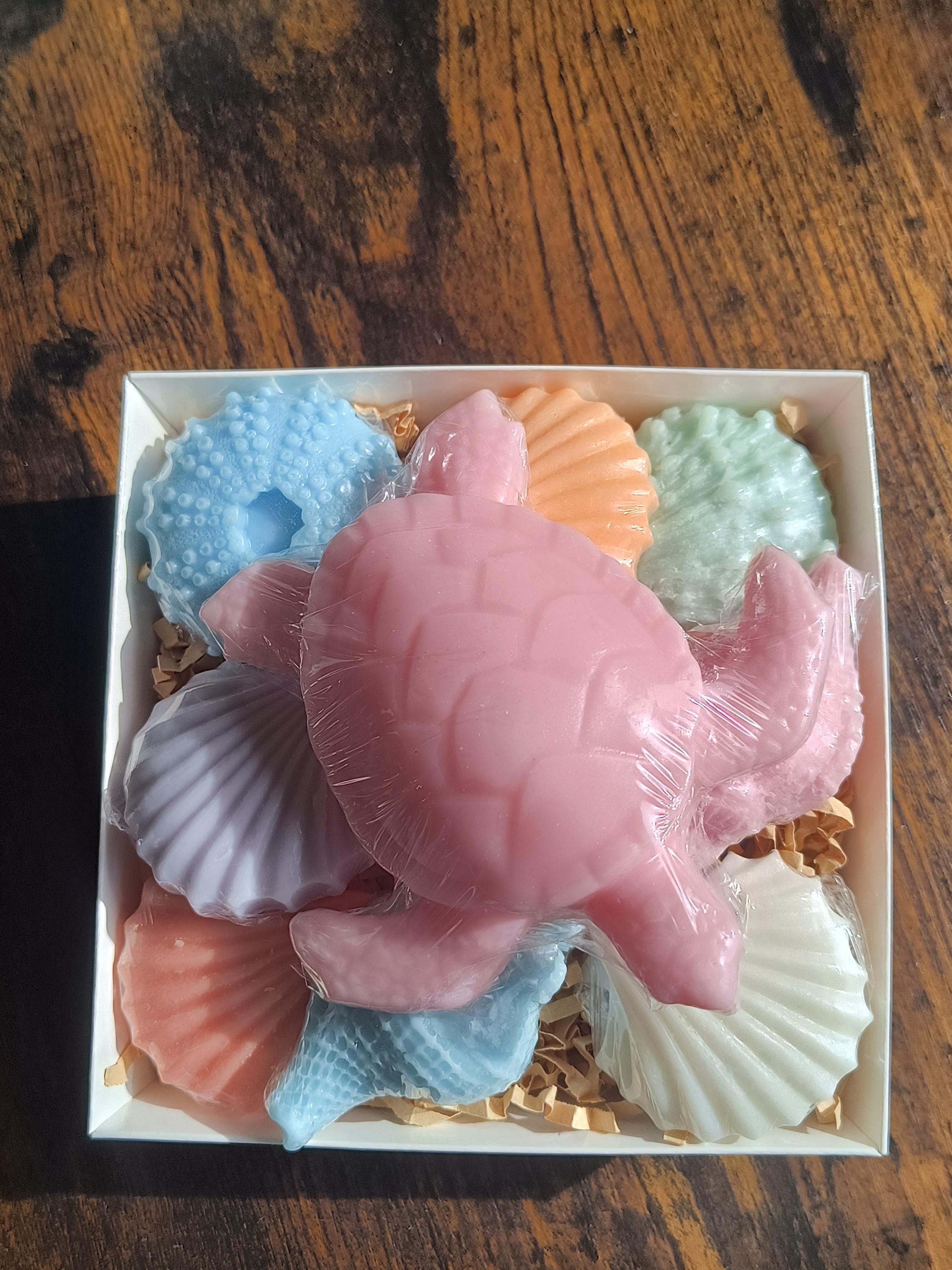 Beach Themed Soap Gift Box – Ready to Ship – Pink Sea Turtle & Coastal Soap Collection