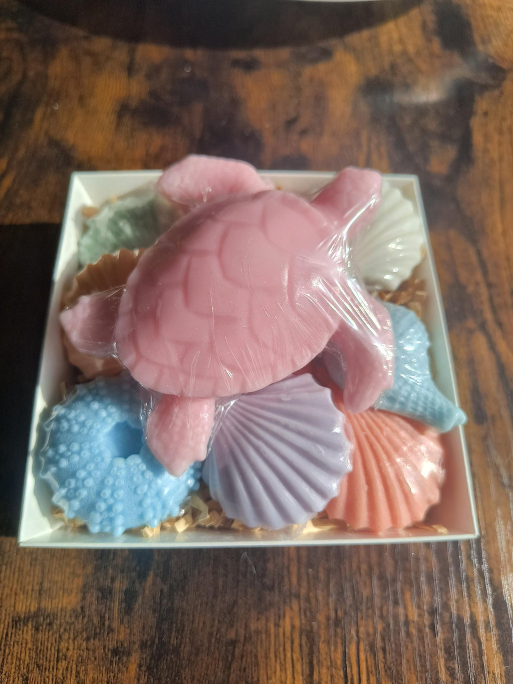 Beach Themed Soap Gift Box – Ready to Ship – Pink Sea Turtle & Coastal Soap Collection