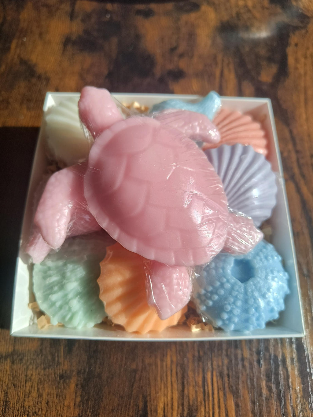 Beach Themed Soap Gift Box – Ready to Ship – Pink Sea Turtle & Coastal Soap Collection
