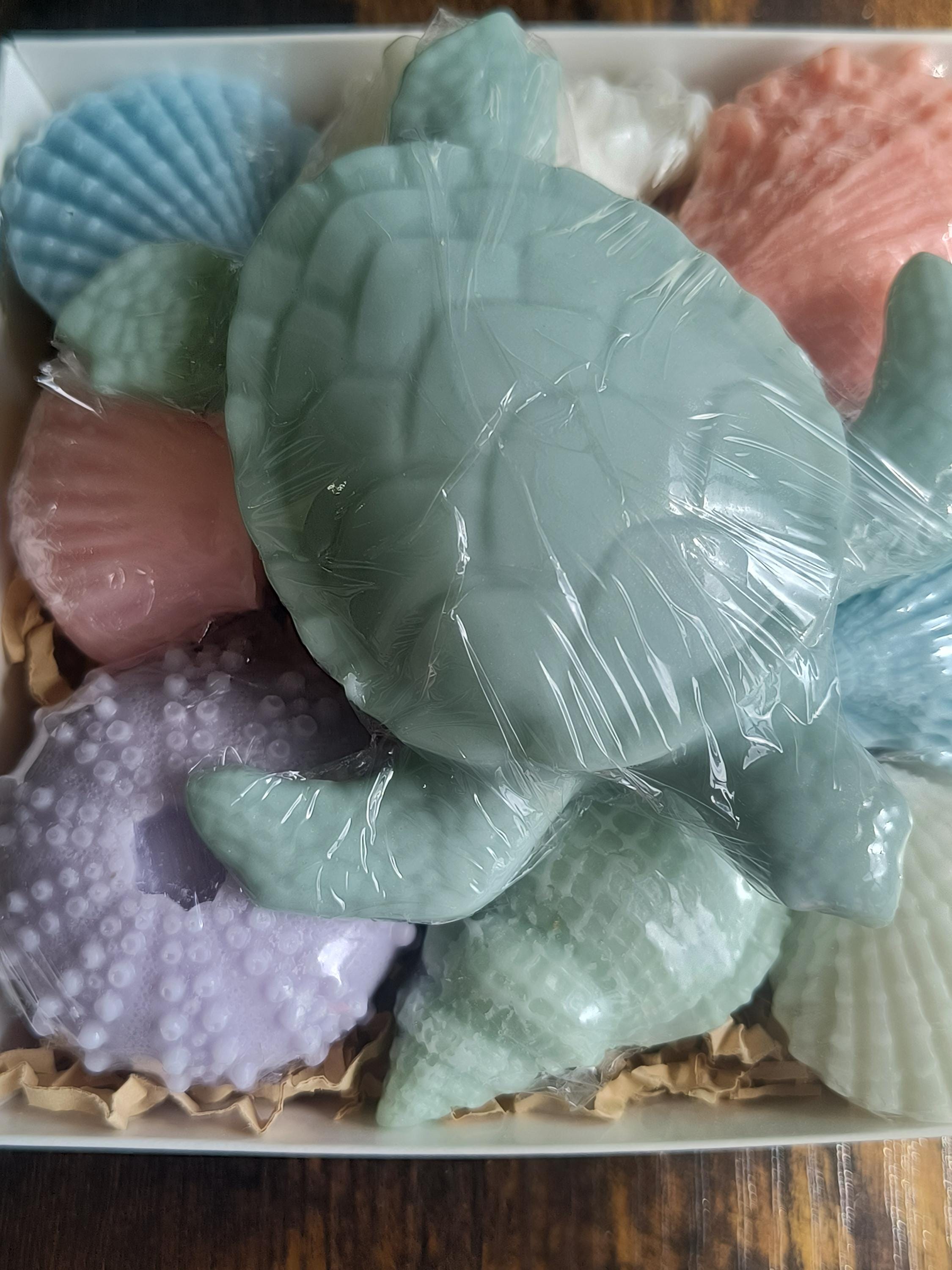 Beach Themed Soap Gift Box – Ready to Ship – Green Sea Turtle & Coastal Soap Collection