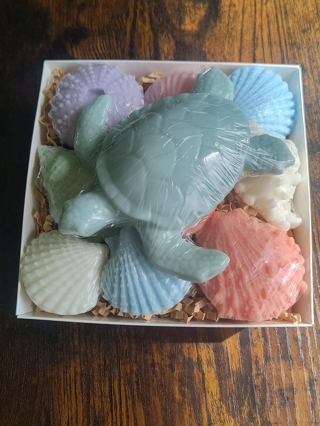 Beach Themed Soap Gift Box – Ready to Ship – Green Sea Turtle & Coastal Soap Collection
